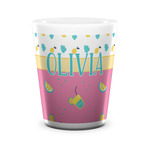 Summer Lemonade Ceramic Shot Glass - 1.5 oz - White - Set of 4 (Personalized)