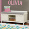 Summer Lemonade Wall Name Decal Above Storage bench