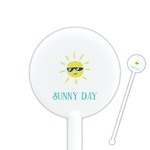 Summer Lemonade 5.5" Round Plastic Stir Sticks - White - Double Sided (Personalized)