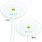 Summer Lemonade White Plastic 7" Stir Stick - Double Sided - Oval - Front & Back