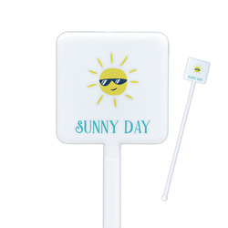 Summer Lemonade Square Plastic Stir Sticks - Double Sided (Personalized)