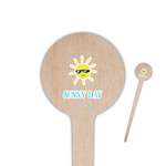 Summer Lemonade 4" Round Wooden Food Picks - Single Sided (Personalized)