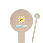 Summer Lemonade 6" Round Wooden Food Picks - Single Sided (Personalized)