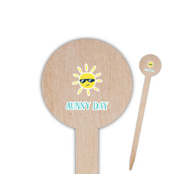 Summer Lemonade 6" Round Wooden Food Picks - Double Sided (Personalized)
