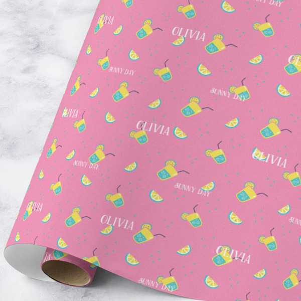 Custom Summer Lemonade Wrapping Paper Roll - Large - Matte (Personalized)