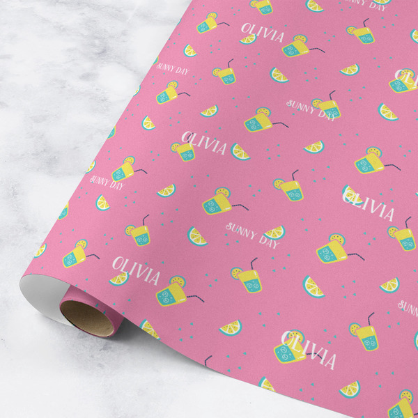 Custom Summer Lemonade Wrapping Paper Roll - Medium - Matte (Personalized)