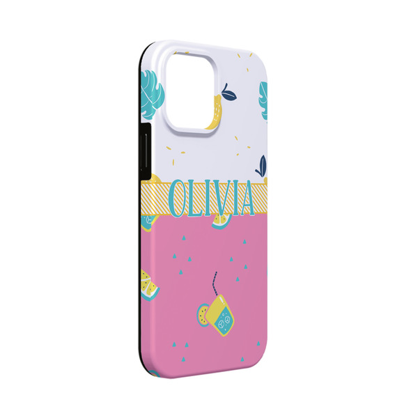 Custom Summer Lemonade iPhone Case - Rubber Lined - iPhone 13 Mini (Personalized)