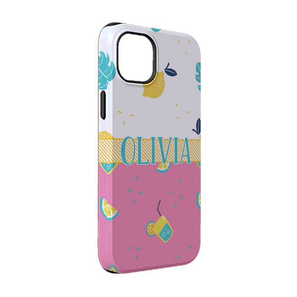 Custom Summer Lemonade iPhone Case - Rubber Lined - iPhone 14 Pro (Personalized)