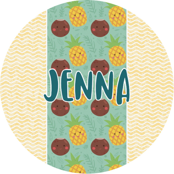 Custom Pineapples and Coconuts Multipurpose Round Labels - 1" (Personalized)