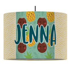 Pineapples and Coconuts 16" Drum Pendant Lamp - Fabric (Personalized)