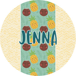 Pineapples and Coconuts Multipurpose Round Labels - 2" (Personalized)