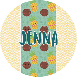 Pineapples and Coconuts Multipurpose Round Labels - Custom Sized (Personalized)