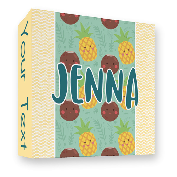 Custom Pineapples and Coconuts 3 Ring Binder - Full Wrap - 3" (Personalized)