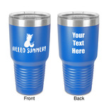 Pineapples and Coconuts 30 oz Stainless Steel Tumbler - Royal Blue - Double-Sided (Personalized)