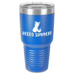 Pineapples and Coconuts 30 oz Stainless Steel Tumbler - Royal Blue - Single-Sided (Personalized)