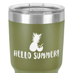 Pineapples and Coconuts 30 oz Stainless Steel Tumbler - Olive - Double-Sided (Personalized)