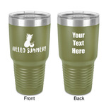 Pineapples and Coconuts 30 oz Stainless Steel Tumbler - Olive - Double-Sided (Personalized)