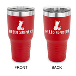 Pineapples and Coconuts 30 oz Stainless Steel Tumbler - Red - Double Sided (Personalized)