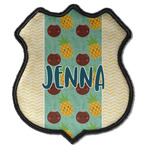 Pineapples and Coconuts Iron On Shield Patch C w/ Name or Text