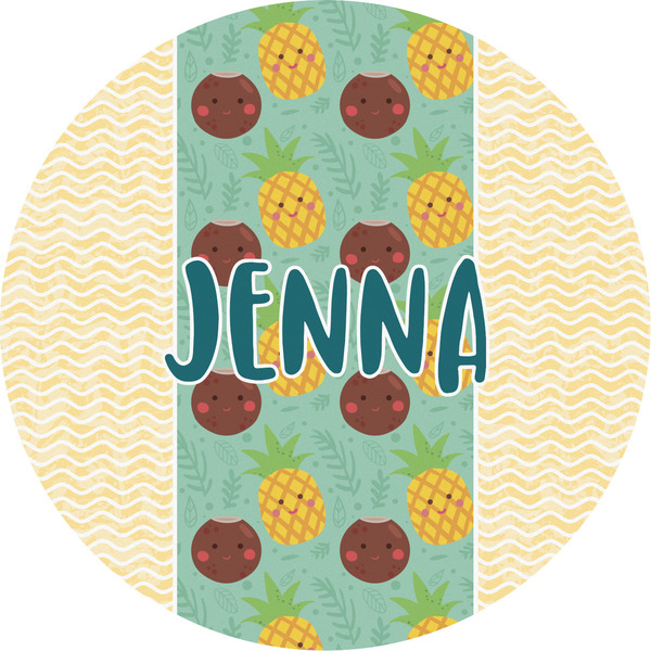 Custom Pineapples and Coconuts Multipurpose Round Labels - 5" (Personalized)