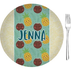 Pineapples and Coconuts 8" Glass Appetizer / Dessert Plates - Single or Set (Personalized)