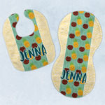 Pineapples and Coconuts Baby Bib & Burp Set w/ Name or Text