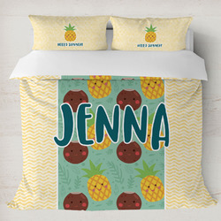 Pineapples and Coconuts Duvet Cover Set - King (Personalized)