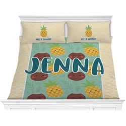 Pineapples and Coconuts Comforter Set - King (Personalized)