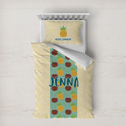 Pineapples and Coconuts Duvet Cover Set - Twin XL (Personalized)