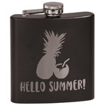 Pineapples and Coconuts Black Flask Set (Personalized)