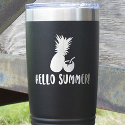 Pineapples and Coconuts 20 oz Stainless Steel Tumbler - Black - Single Sided (Personalized)