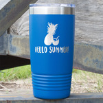 Pineapples and Coconuts 20 oz Stainless Steel Tumbler - Royal Blue - Single Sided (Personalized)