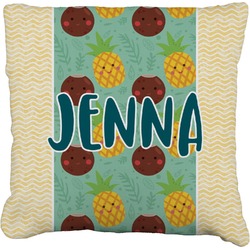 Pineapples and Coconuts Faux-Linen Throw Pillow 26" (Personalized)