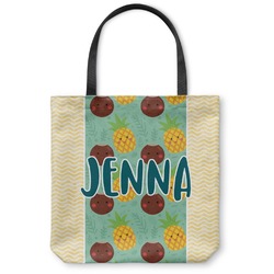 Pineapples and Coconuts Canvas Tote Bag - Large - 18"x18" (Personalized)