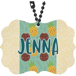 Pineapples and Coconuts Rear View Mirror Charm (Personalized)
