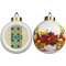 Pineapples and Coconuts Ceramic Christmas Ornament - Poinsettias (APPROVAL)