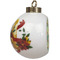 Pineapples and Coconuts Ceramic Christmas Ornament - Poinsettias (Side View)