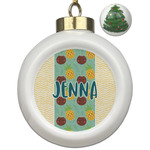 Pineapples and Coconuts Ceramic Ball Ornament - Christmas Tree (Personalized)