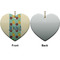 Pineapples and Coconuts Ceramic Flat Ornament - Heart Front & Back (APPROVAL)