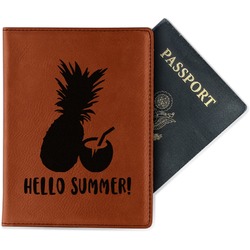 Pineapples and Coconuts Passport Holder - Faux Leather - Double Sided (Personalized)