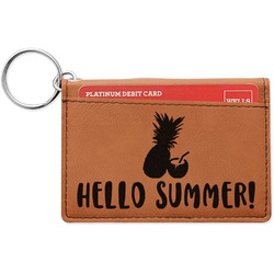 Pineapples and Coconuts Leatherette Keychain ID Holder - Single Sided (Personalized)