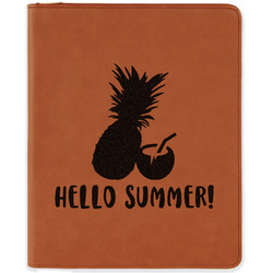 Pineapples and Coconuts Leatherette Zipper Portfolio with Notepad (Personalized)