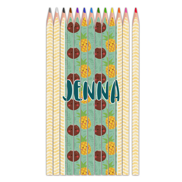 Custom Pineapples and Coconuts Colored Pencils (Personalized)