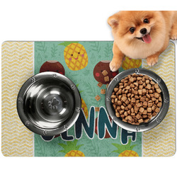 Pineapples and Coconuts Dog Food Mat - Small w/ Name or Text
