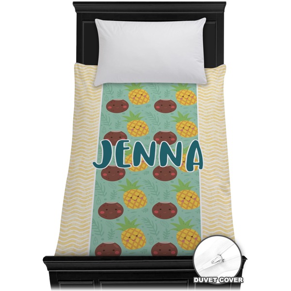 Custom Pineapples and Coconuts Duvet Cover - Twin (Personalized)