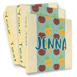 Pineapples and Coconuts 3 Ring Binder - Full Wrap (Personalized)