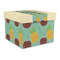 Pineapples and Coconuts Gift Boxes with Lid - Canvas Wrapped - Large - Front/Main