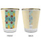 Pineapples and Coconuts Glass Shot Glass - with gold rim - APPROVAL