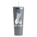 Pineapples and Coconuts RTIC Everyday Tumbler with Straw - 28oz - Grey - Double-Sided (Personalized)