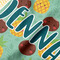 Pineapples and Coconuts Hooded Baby Towel- Detail Close Up